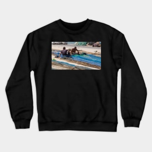 Mending fishing nets. Crewneck Sweatshirt